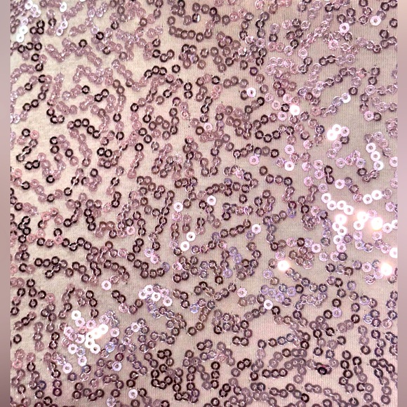 DKNY Blush Pink Sequined Tee Top Size XS - Picture 4 of 5